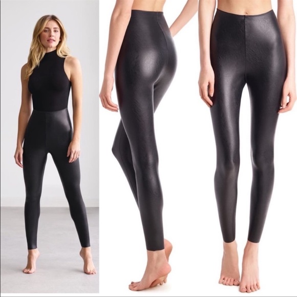 COMMANDO Control Top Faux Leather Leggings black Size M - Picture 8 of 12